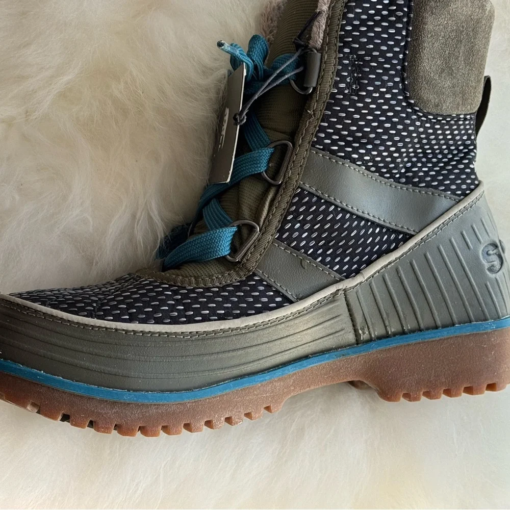 NEW Sorel Tivoli II Green Teal Waterproof Winter Lace Up Boots Women Size 7.5 - Picture 8 of 11